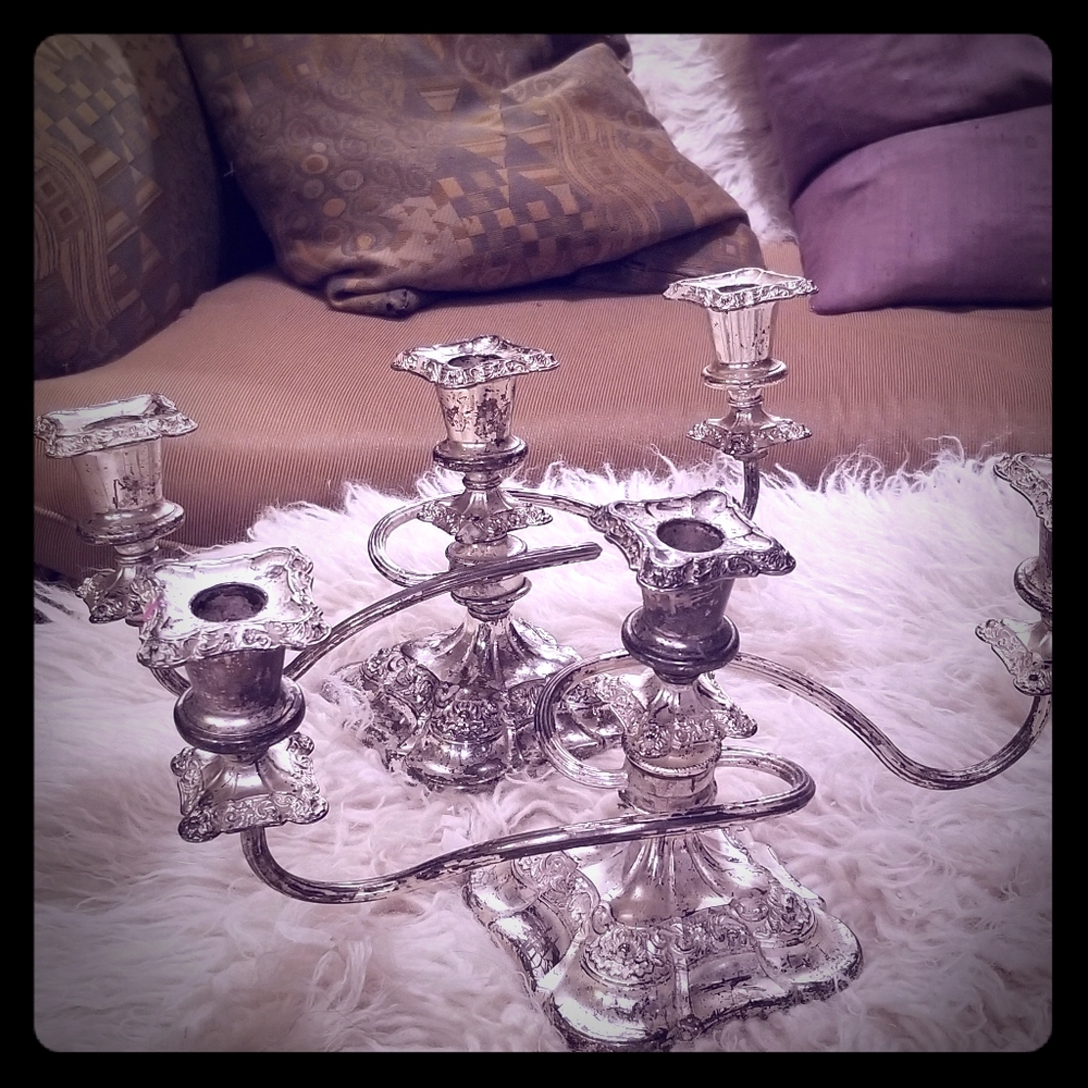 Vintage silver candelabras